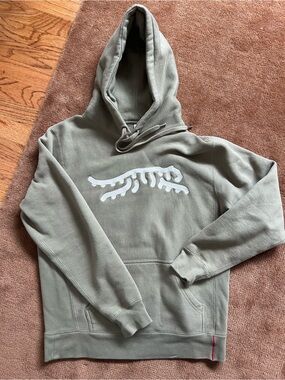 Sun Day Red Icon Chain Stitch Hoodie - Olive Green